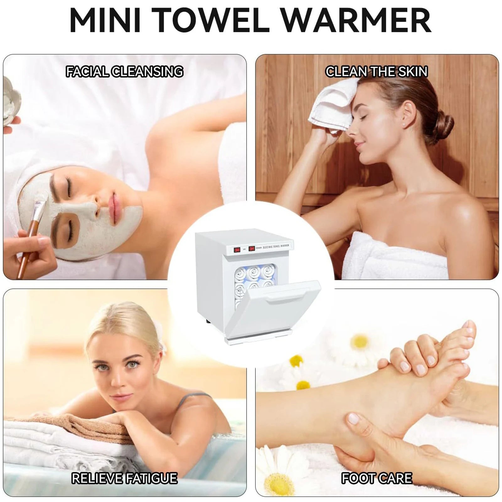 5L Mini Heated Towel Cabinet Towel Heater Hot Towel Cabinet for Beauty Salon Massage Office Facial Spa