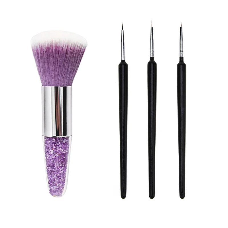 Nail Art Brush Set Gradient Line Painting Dotting Pen Kit Acrylic Handle Gel Polish Crystal Brushes Salon Nails Manicure Tools