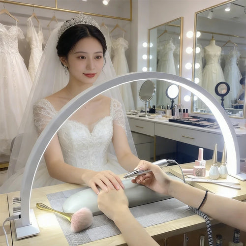 1pcs Half-moon U-shaped Nail and Beauty Lamp Beauty Salon Desktop Nail and Eye-protecting Light Luxury LED Work Lamp Nail Lamp