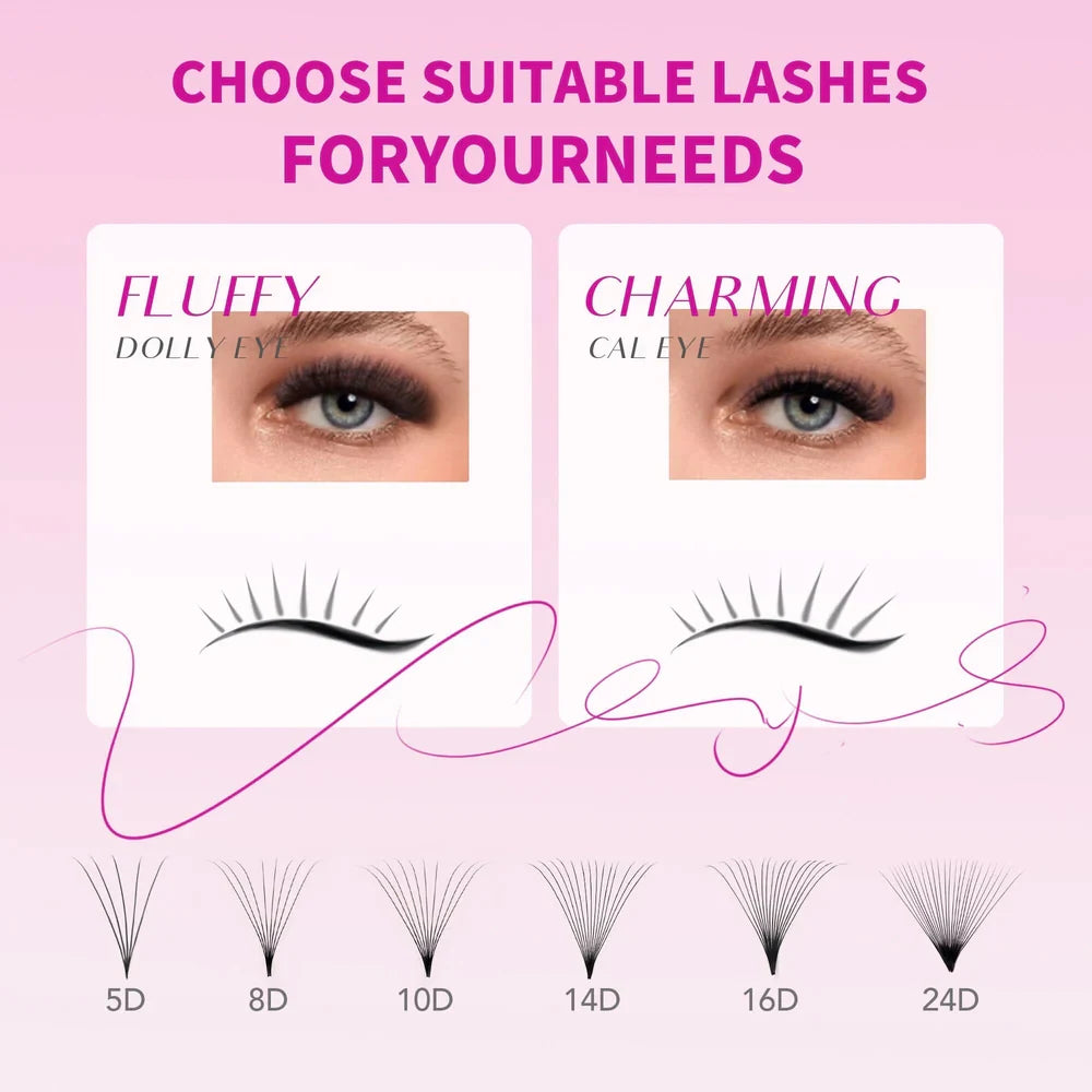 Narrow Premade Fans Lashes Fans  320 Fans 14D 16D Slim Thin Pointy Base Soft Russian Volume Fans Lash