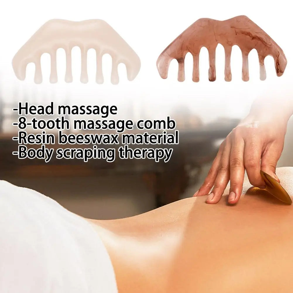Resin Gua Sha Massage Comb Head Body Scraping Reflexology Massage Scalp Meridian Hair Care Scraping SPA Comb Comb H6I2