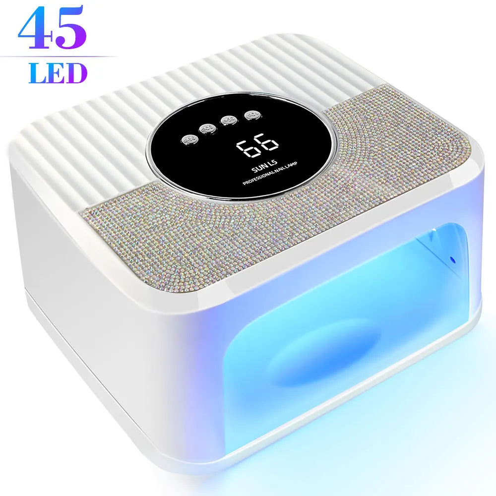 SUN L5 Nail Dryer Professional 45LED UV Nail Lamp with LCD Smart Screen Gel Curing Drying Lamp Removable Base Pedicure Tool