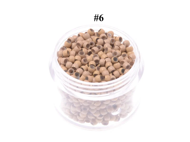 100pcs 2.9mm Diameter Silicone Hair Beads Nano Ring Micro Beads Fashion Salon Hairstylist Hair Extension Tools 7 Colours