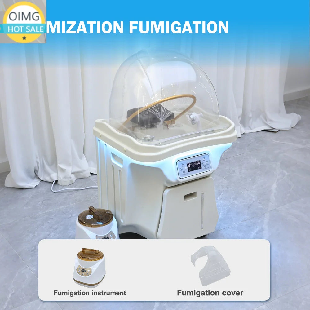 No Plumbing Head Spa Basin Portable Mobile Shampoo Basin Hair Washing Sink with 30L Waste Water Bucket 60L Water Tank Heater