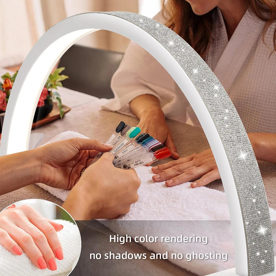 30W New optimized Beauty Salon LED Light Half-Moon Nail Lamp For Nails Eyelash Extension Eyebrow Light Arch Shape Manicure Light