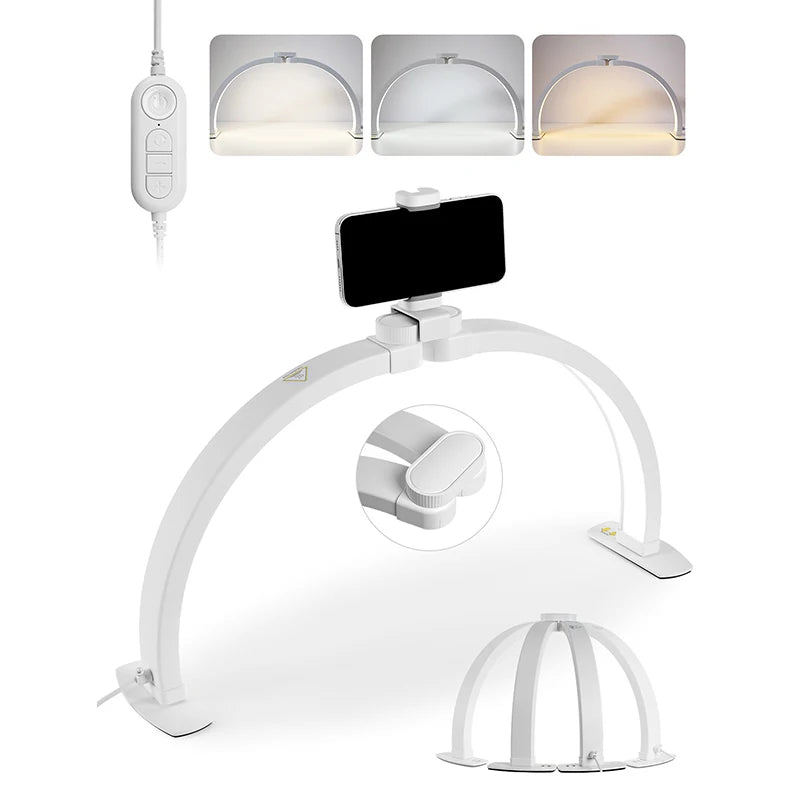30W New optimized Beauty Salon LED Light Half-Moon Nail Lamp For Nails Eyelash Extension Eyebrow Light Arch Shape Manicure Light