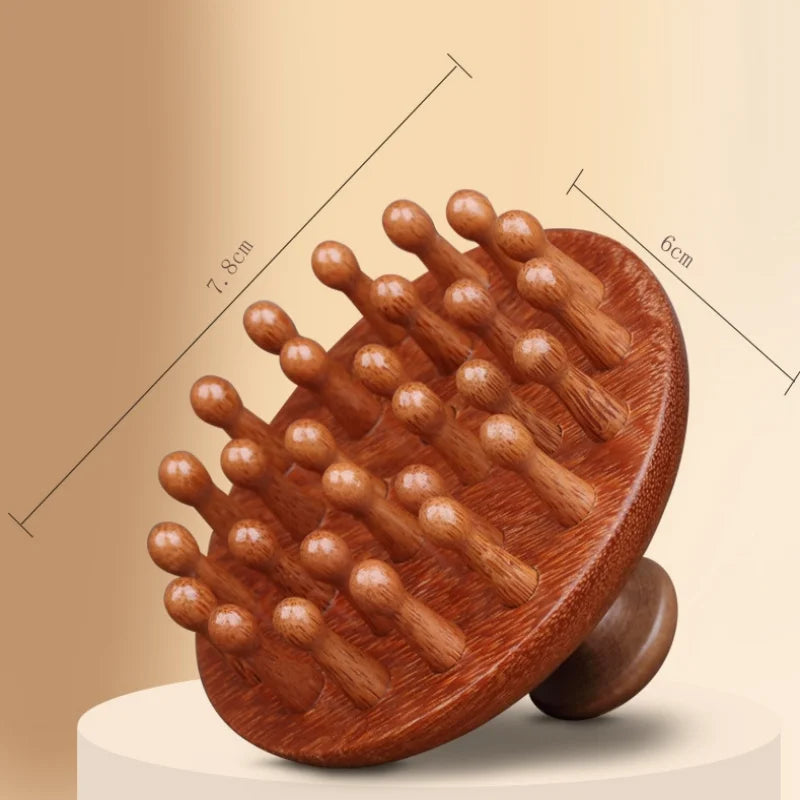 Wooden Massage Comb Scalp Head Massager Natural Sandalwood Circular Tooth Guasha Scraping Body Massager