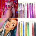Shiny Sparkle Hair Tinsel  Colorful Glitter Bling Hair Extension Twinkle Kit Rainbow Women Hair Dazzles Accessories for Braiding