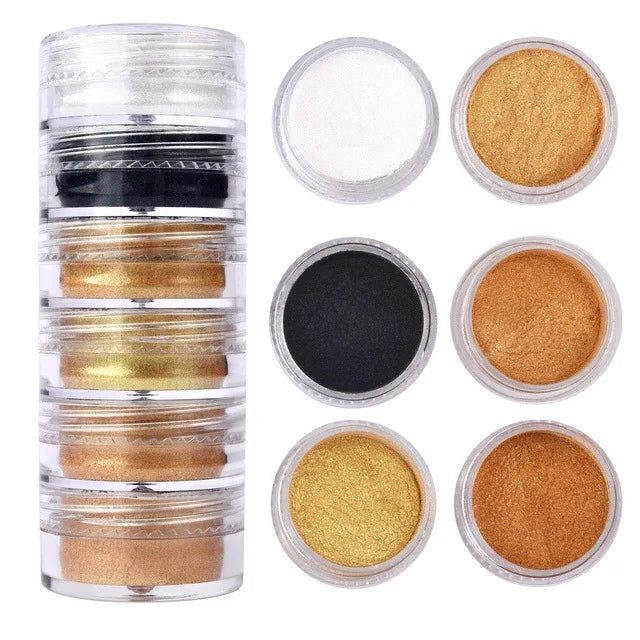 6 Colours/Set Mica Powder for Nail Art