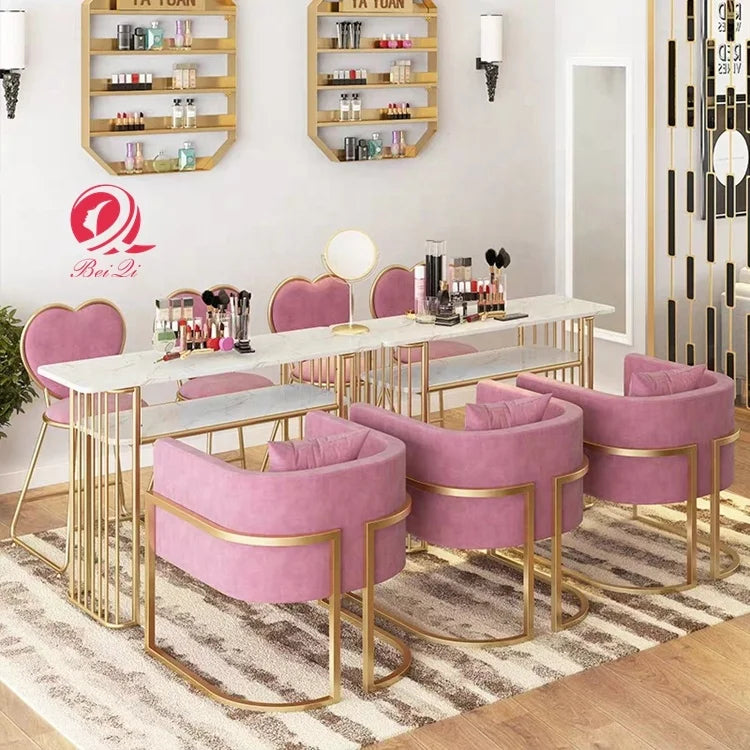 Hot Sale Nail Salon Furniture Marble Modern Table De Manucure Nail Table Manicure Table for Beauty Salon