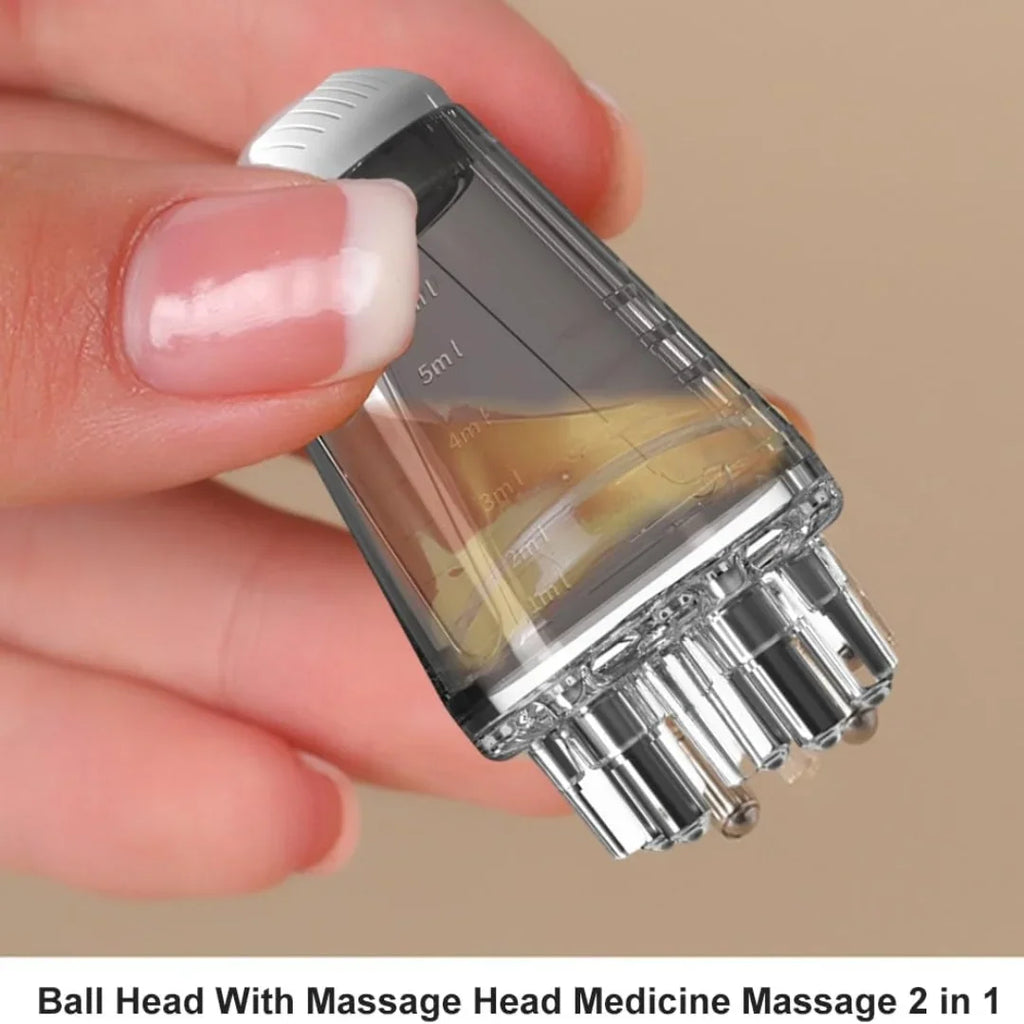 6ml Scalp Applicator Mini Head Massager Roller Ball Brush Hair Growth Essential Oil Medicine Liquid Applicator Massage Comb