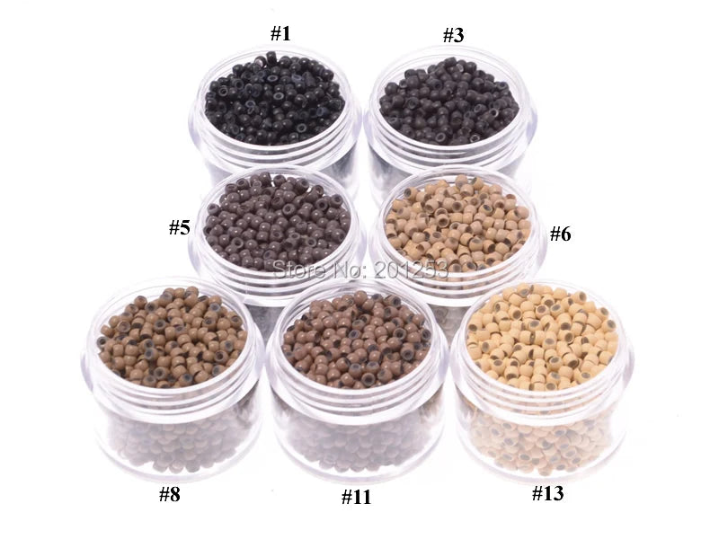 100pcs 2.9mm Diameter Silicone Hair Beads Nano Ring Micro Beads Fashion Salon Hairstylist Hair Extension Tools 7 Colours