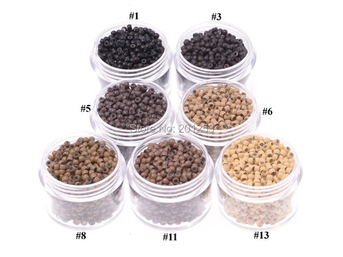 100pcs 2.9mm Diameter Silicone Hair Beads Nano Ring Micro Beads Fashion Salon Hairstylist Hair Extension Tools 7 Colours