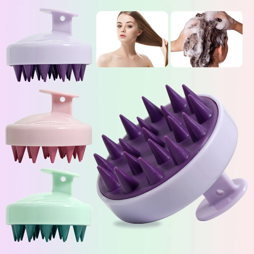 1 pcs silicone soft shampoo brush scalp massage comb thoroughly clean scalp body massage brush hair salon hair brush