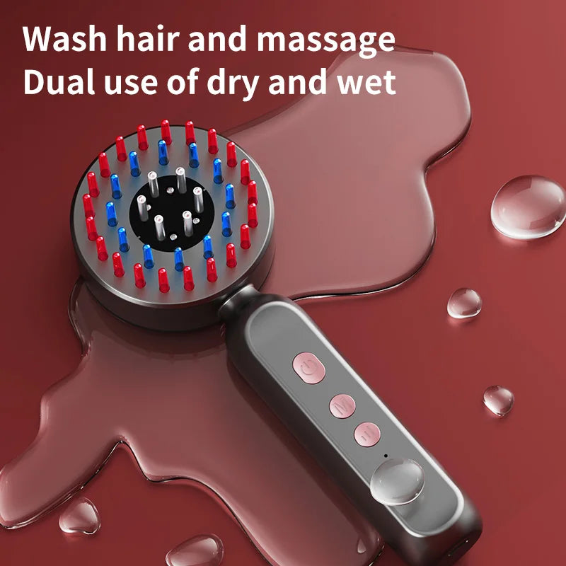 Electric hair growing comb, with red light meter, acupoint scalp massager, anti-hair loss hair care oil application comb