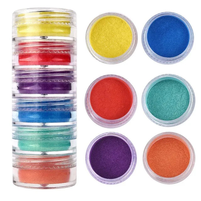 6 Colours/Set Mica Powder for Nail Art