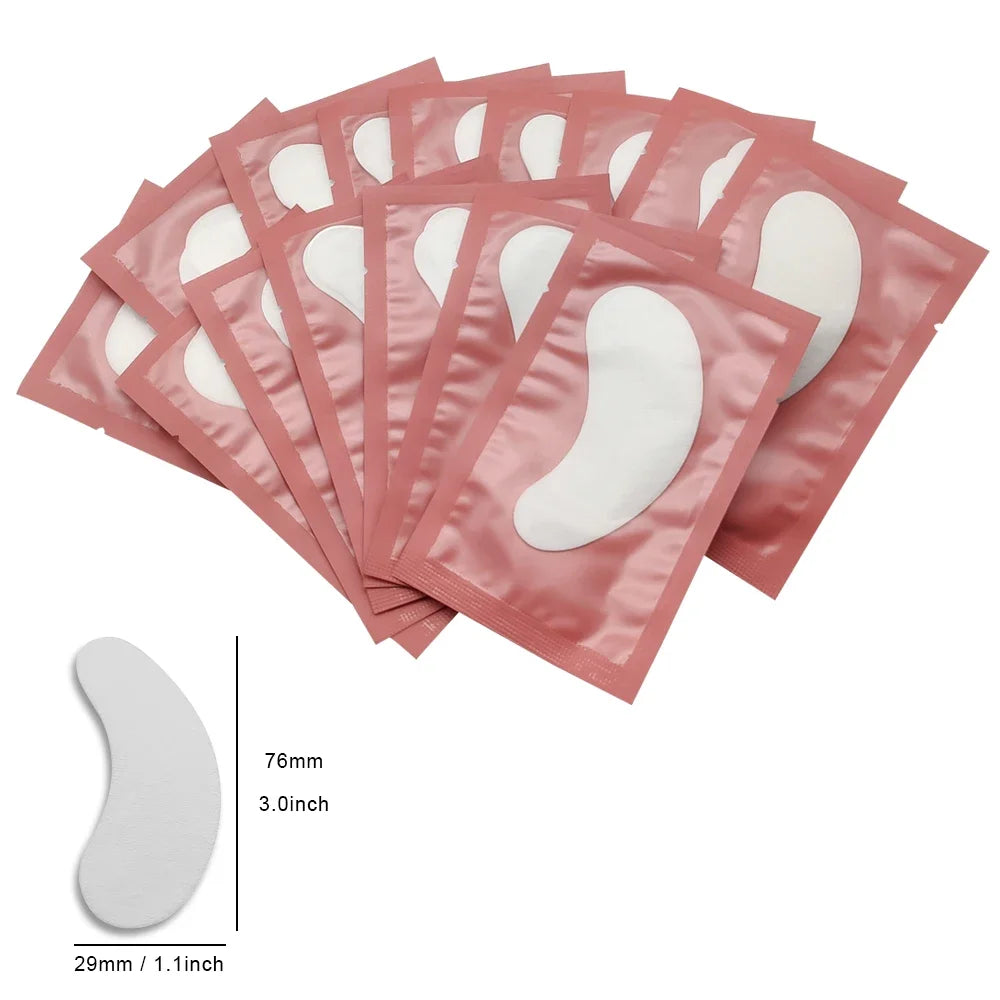 50 pairs Eyelash Extension Patches False Eyelashes Under Eye Pads Lint-free Fake Lash Extensions Eye Paper Patch