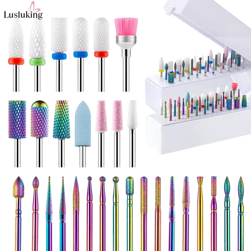 30Pcs Nail Drill Bits Ceramic Diamond Cuticle Efile