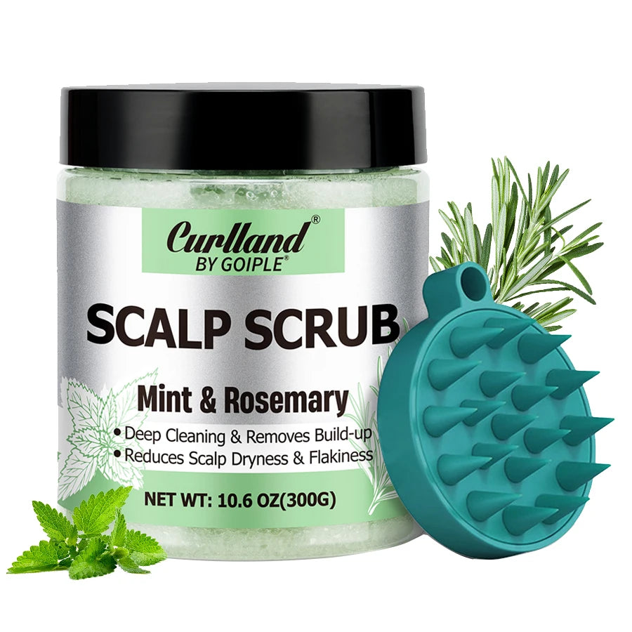Scalp Scrub Mint & Rosemary Deep Clean Removes Build-up Moisturize Cool Soothe Hair Scalp or Exfoliating Scrub Silicone Massager