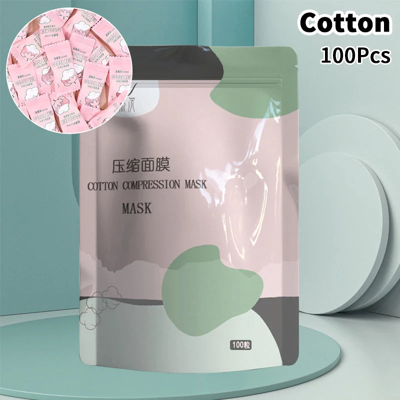 New Candy Disposable Compressed Facial Mask 20/50/100Pcs Face Mask Facial Towel Coin Wrapped Tissues Paper Skin Care Silk/Cotton