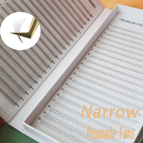 1600 Fans Narrow Premade Lash Tray  40 Lines Mega 6D 8D Russian Volume Pointy Thin Base Fans Eyelash Extensions