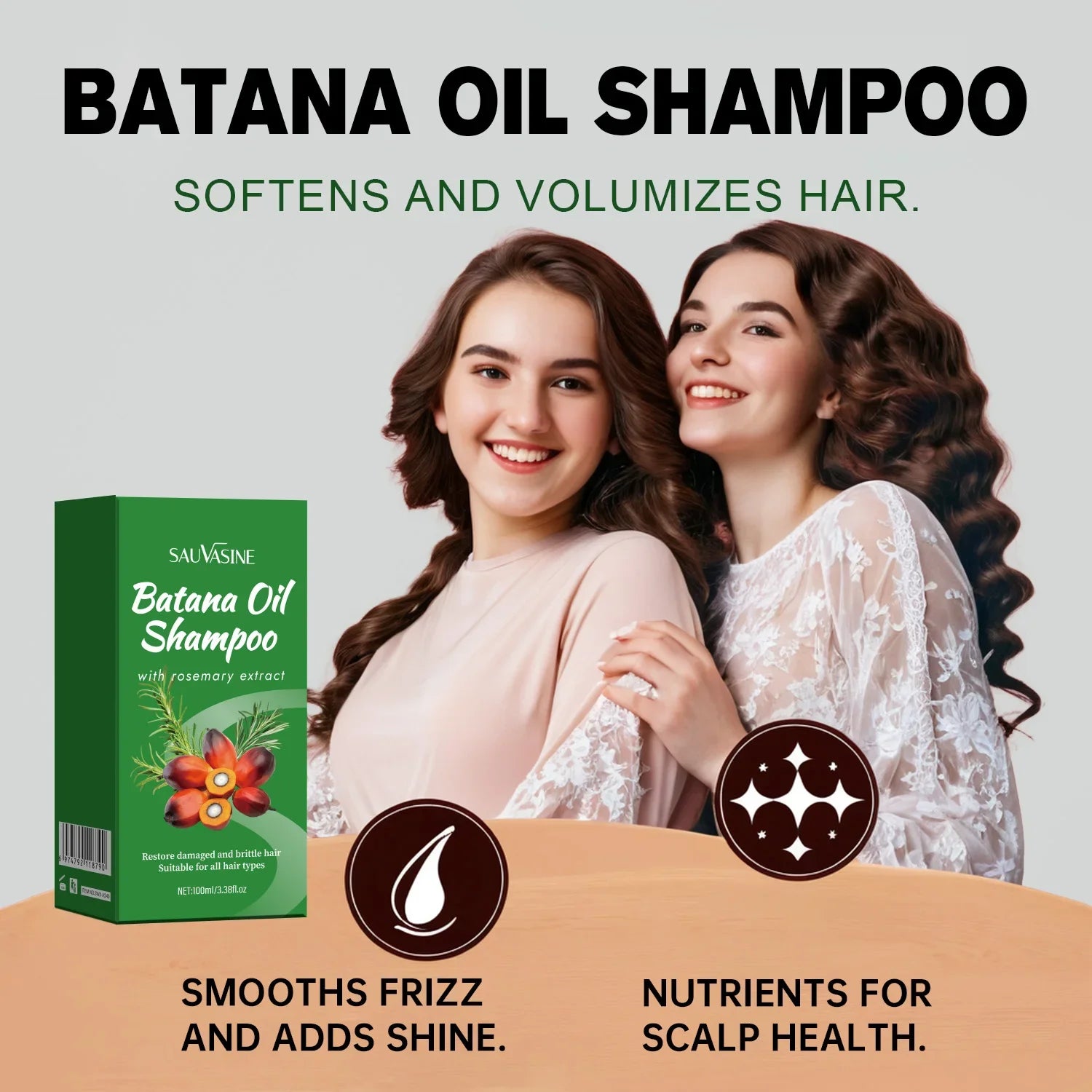 100ML Batana Oil Shampoo for Soothing Scalp Intense Repair Batana Nourishing Shampoo with Rosemary Extract for All Hair Types