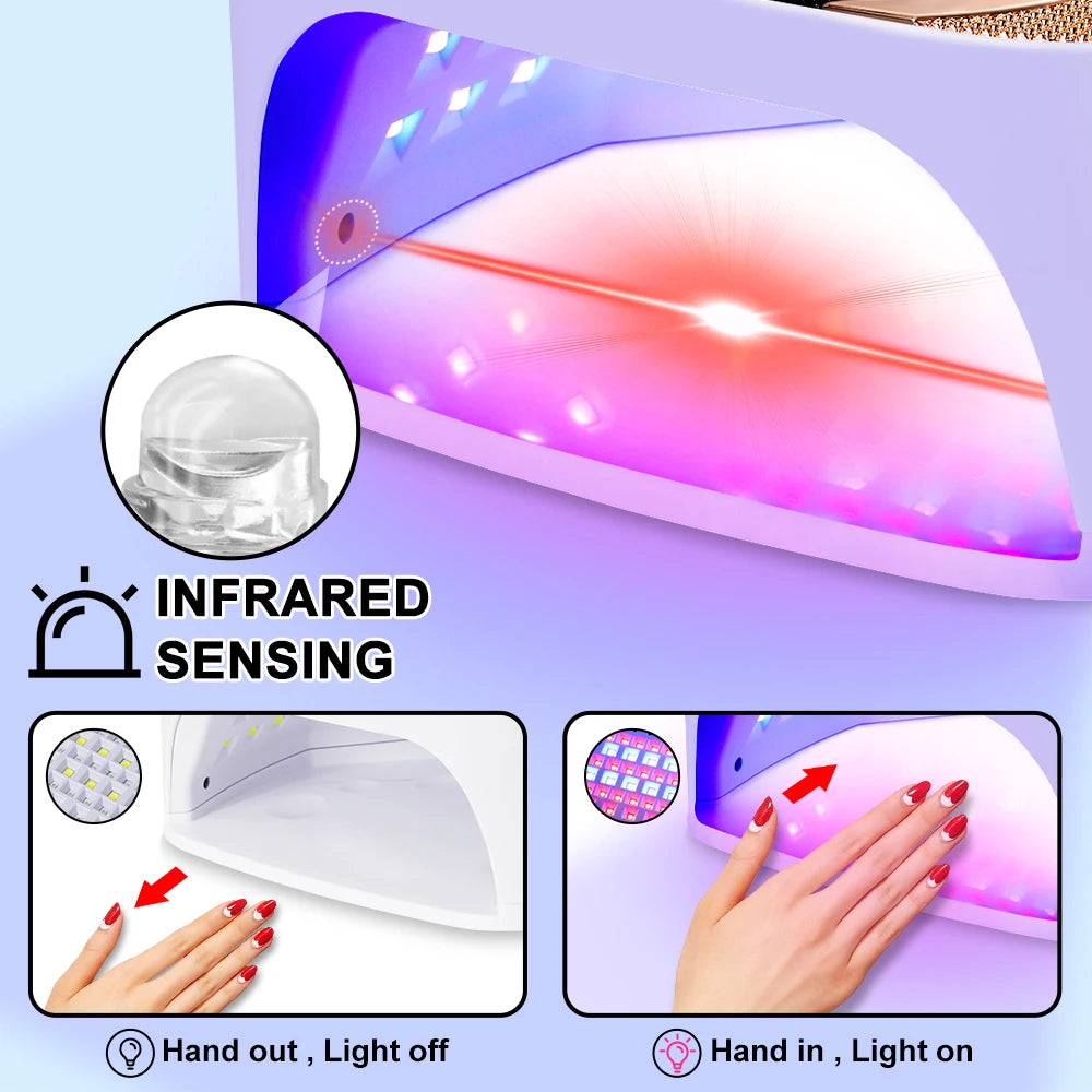 67 LED Nail Lamp UV LED Gel Nail Polish Nails Dryer With 4 Timers Automatic Sensor Professional Gel Curing Nail Lamp