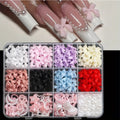 500PCS 3D Nail Art Decoration Kit with Resin Bows, Flat Back Pearls, and Assorted Shapes