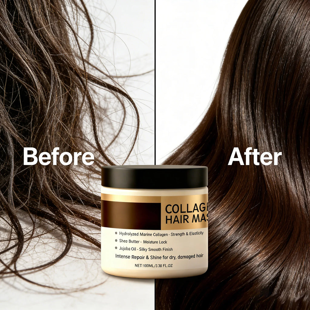 Collagen Hair Mask Hair Treatment for Damaged Dry & Frizzy Hair Deep Conditioning Repair Hydrating Nourishment For All Hair Type
