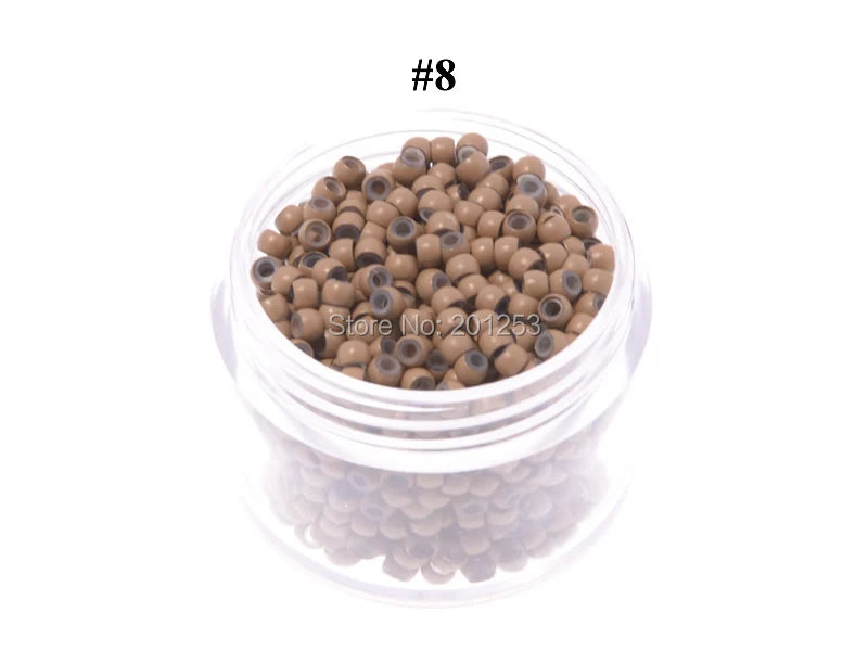 100pcs 2.9mm Diameter Silicone Hair Beads Nano Ring Micro Beads Fashion Salon Hairstylist Hair Extension Tools 7 Colours
