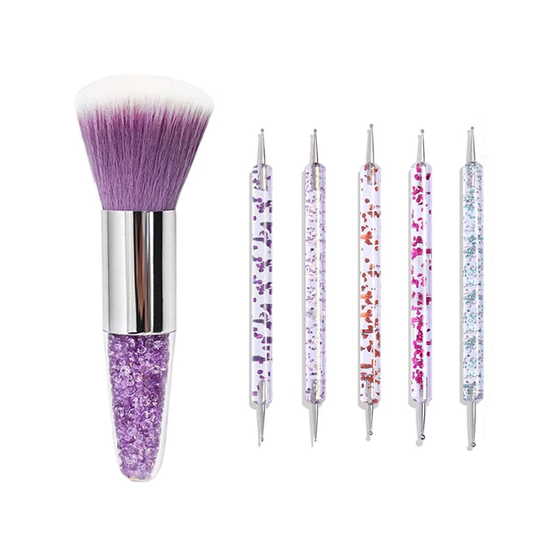 Nail Art Brush Set Gradient Line Painting Dotting Pen Kit Acrylic Handle Gel Polish Crystal Brushes Salon Nails Manicure Tools