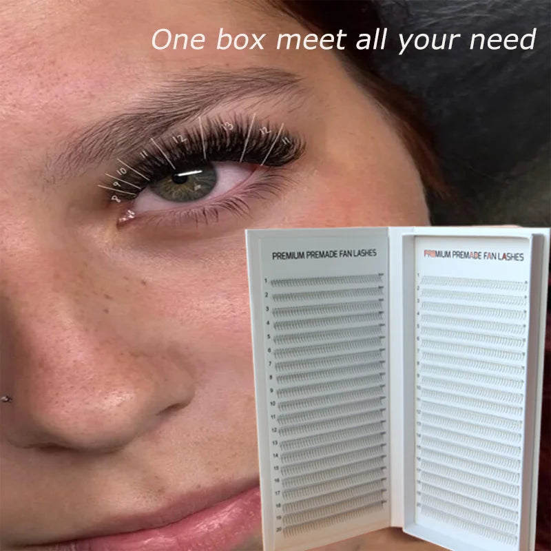 1600 Fans Narrow Premade Lash Tray  40 Lines Mega 6D 8D Russian Volume Pointy Thin Base Fans Eyelash Extensions