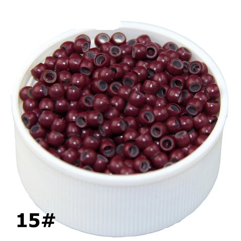 100pcs 2.9mm Diameter Silicone Hair Beads Nano Ring Micro Beads Fashion Salon Hairstylist Hair Extension Tools 7 Colours
