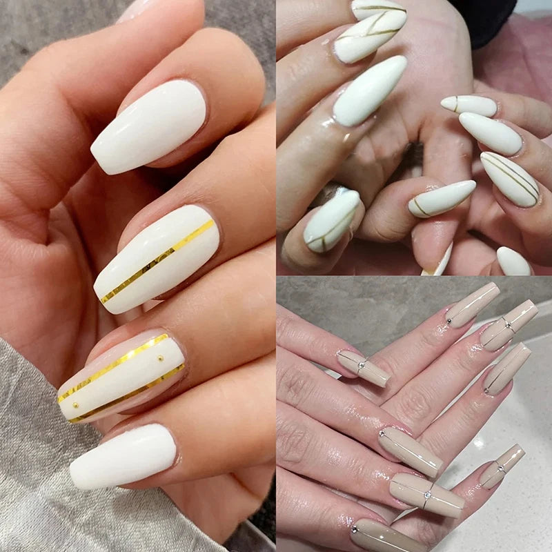 30PCS Nail Striping Tape Metallic Yarn Line 3d Nail Art Tool Colour Rolls Nail Decals DIY Nail Tips Sticker Decoration