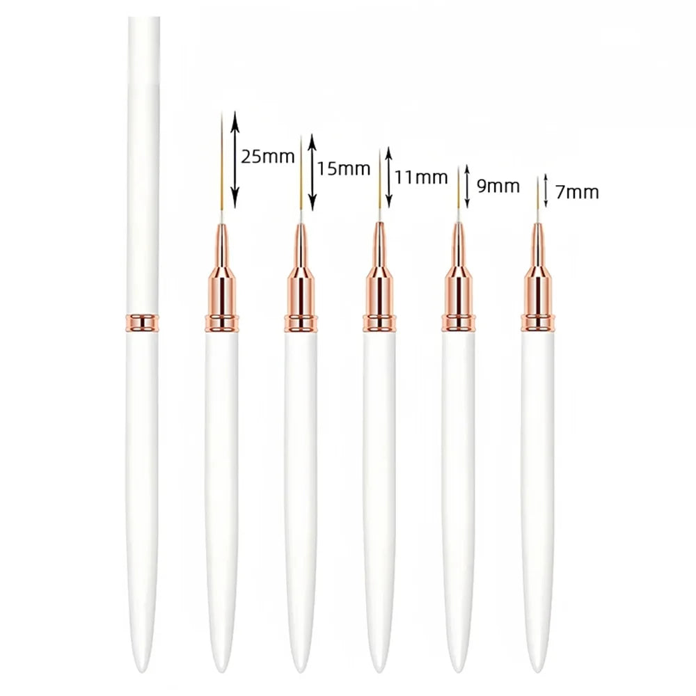 Nail Brush Pen 5pcs set Nail Art Liner Brushes Set Elongated Striping Drawing Professional