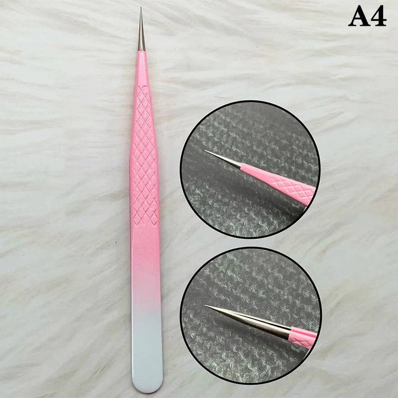 Eyelashes Tweezers Stainless Steel For Lashes Extension Makeup Tools Nail Art Accessories Rhinestone Picker Tools