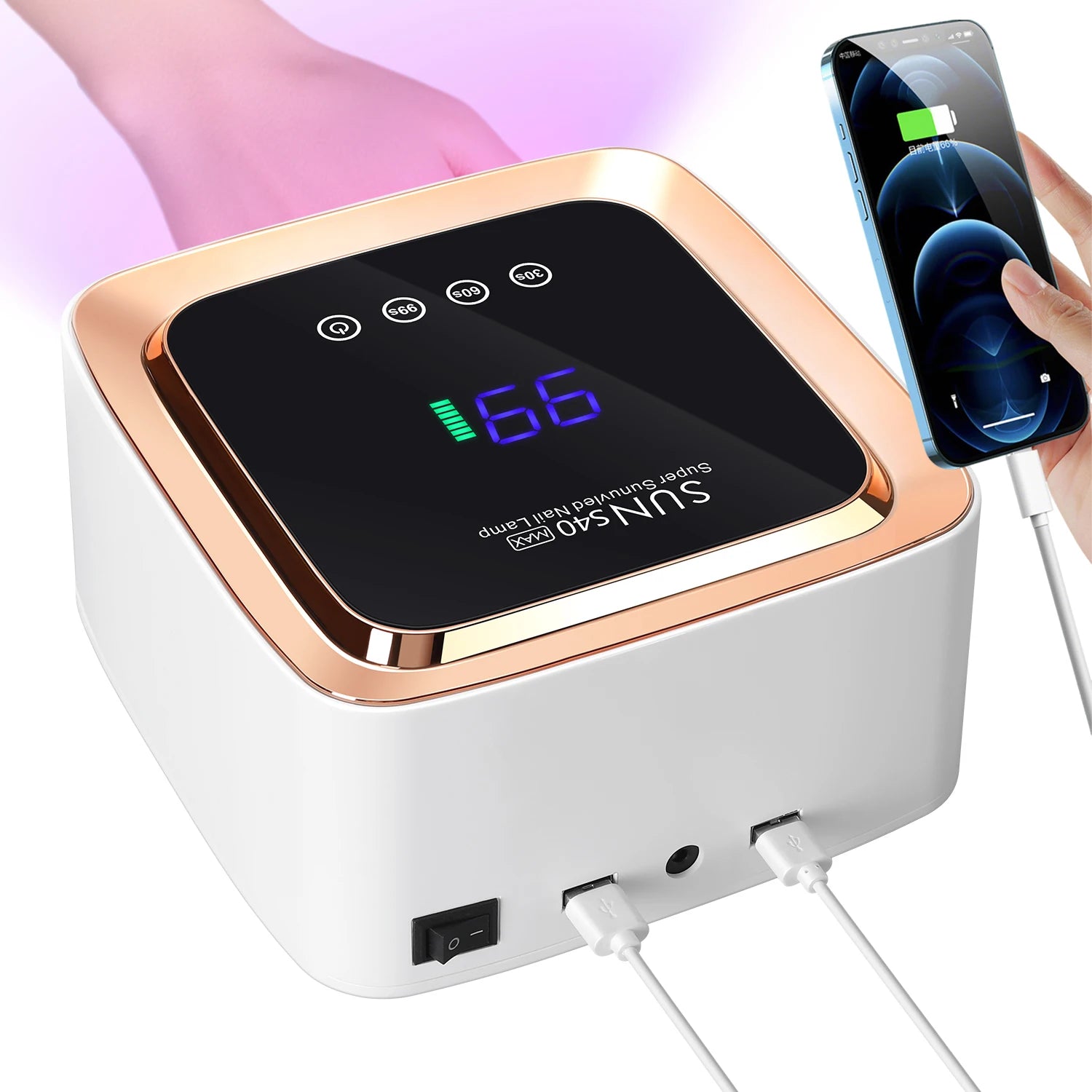 Professional 57LEDS UV LED Light Rechargeable 180W Nail Drying Light With Smart Sensor Nails For Manicure Equipment