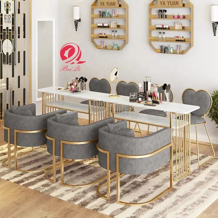 Hot Sale Nail Salon Furniture Marble Modern Table De Manucure Nail Table Manicure Table for Beauty Salon