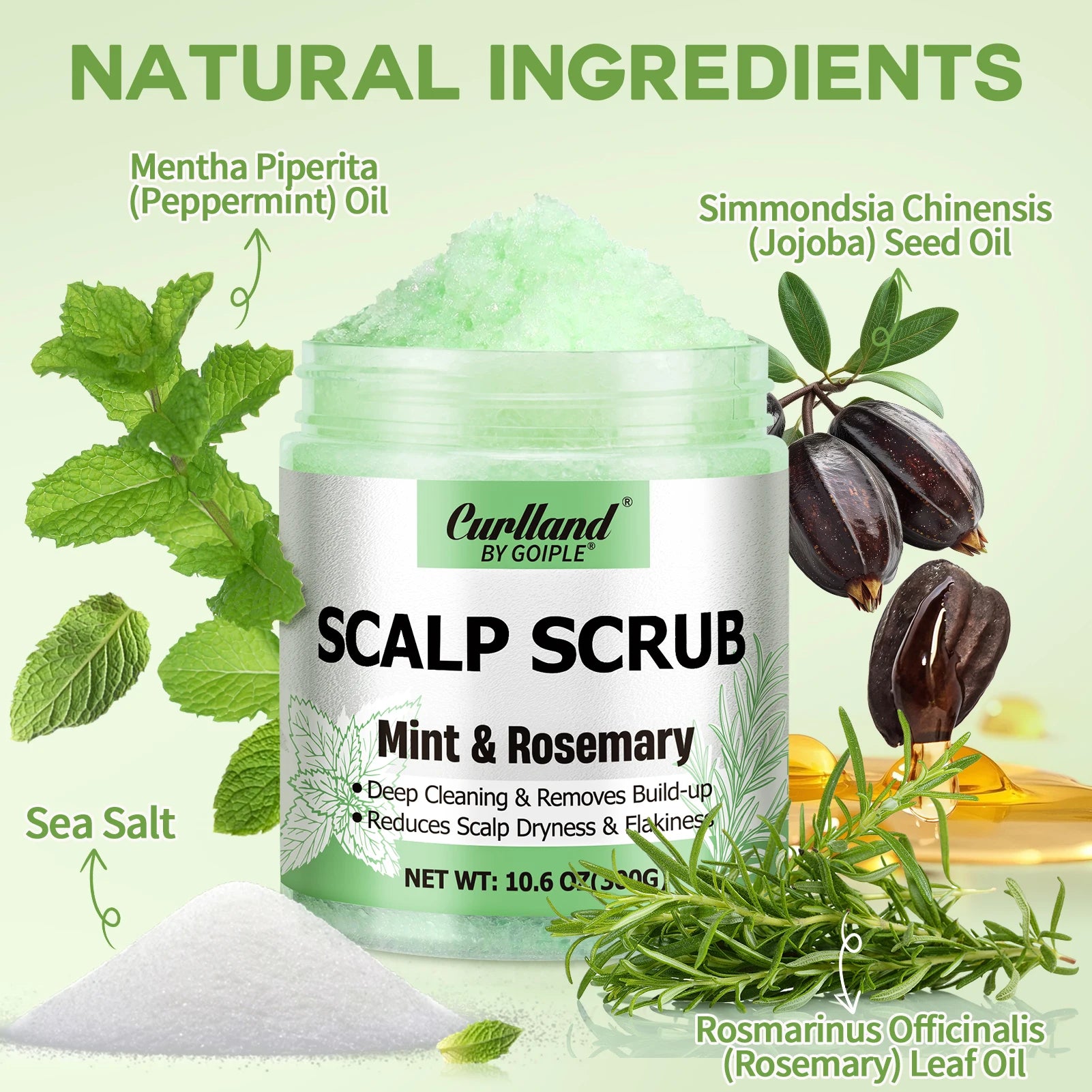 Scalp Scrub Deep Cleansing Massage Scalp Care Product Rosemary Mint Essential Oil Moisturizing Nourishing and Anti-hair Loss Oil