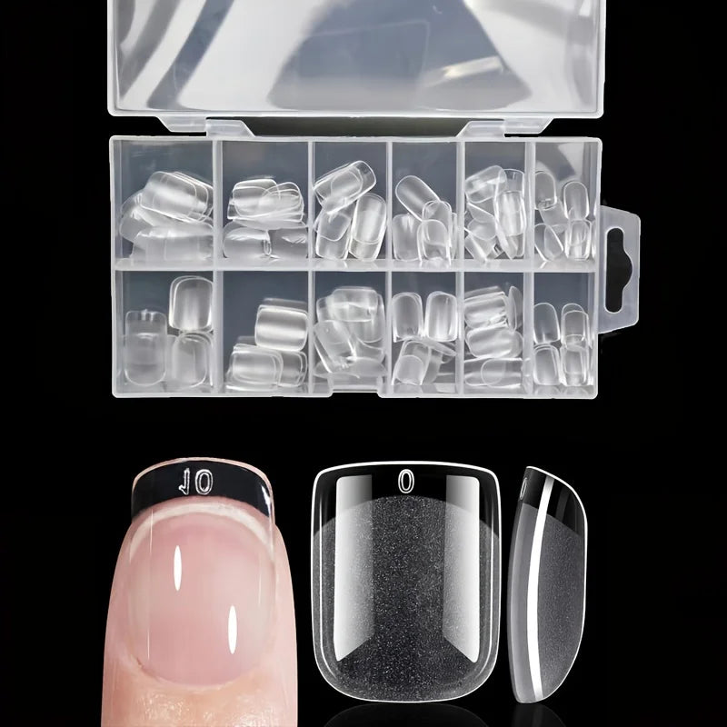 120 Pcs Full Cover Press On Nail Tips Stiletto Almond Square Coffin French False Fake Soak Off Gel Nail Extension Tips