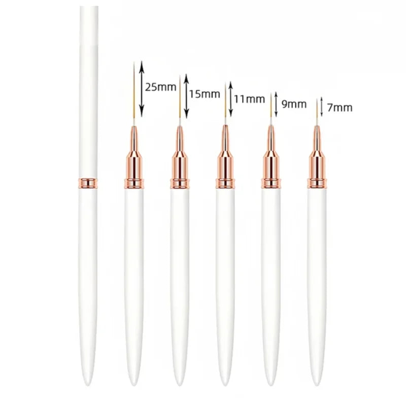 LINMANDA Nail Art Liner Brushes Long Lines Liner Brush UV Gel Polish Painting Nail Design Brush Metal Handle Nail Drawing Pens