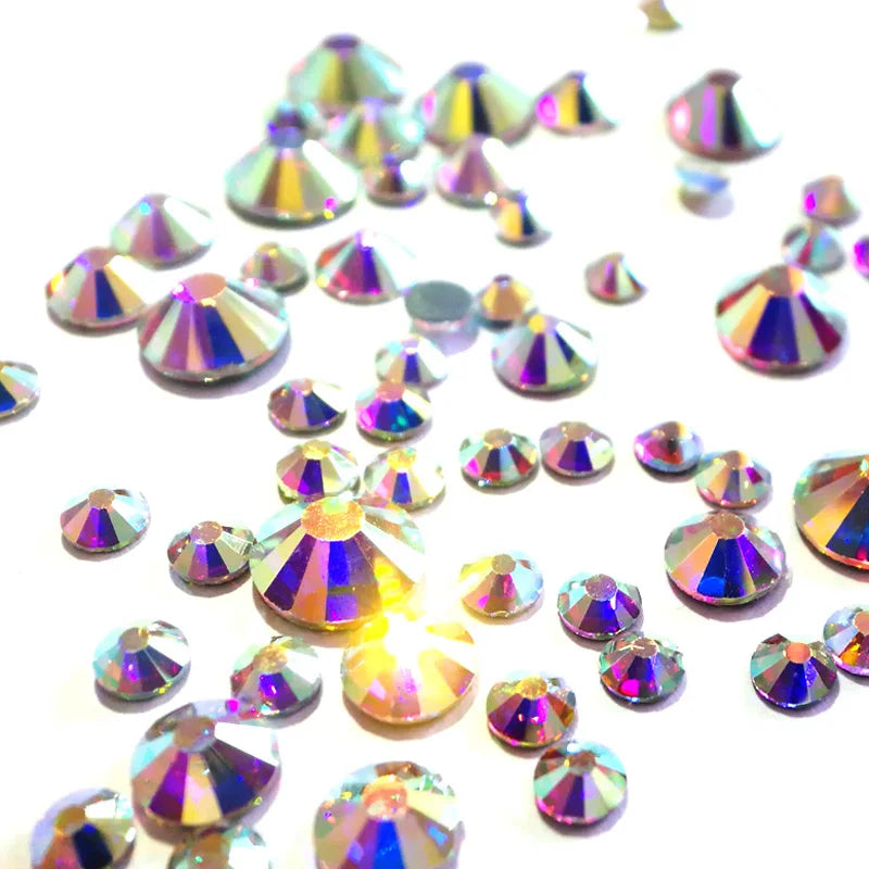 2880PCS SS3-SS20 Multi-colors Mix Size Nail Art Rhinestones Flatback Non Hotfix Crystal Diamonds for 3D Nails Decorations