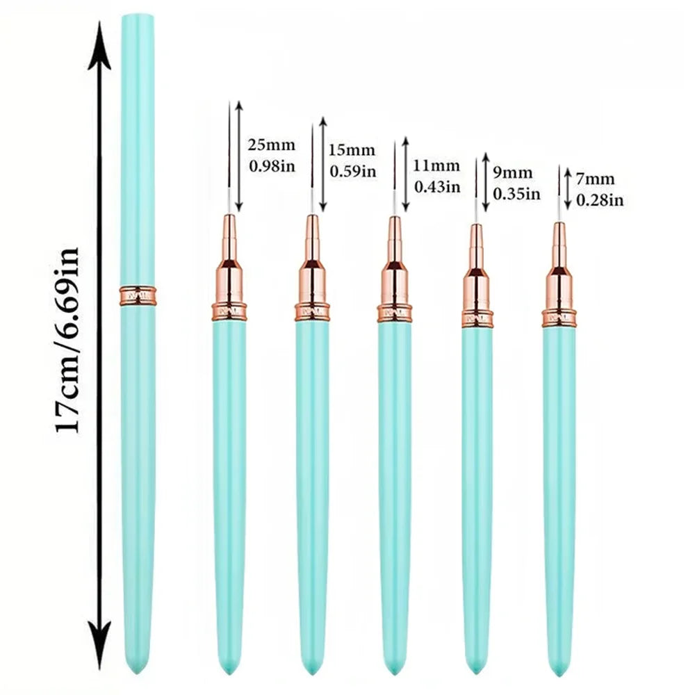 LINMANDA Nail Art Liner Brushes Long Lines Liner Brush UV Gel Polish Painting Nail Design Brush Metal Handle Nail Drawing Pens