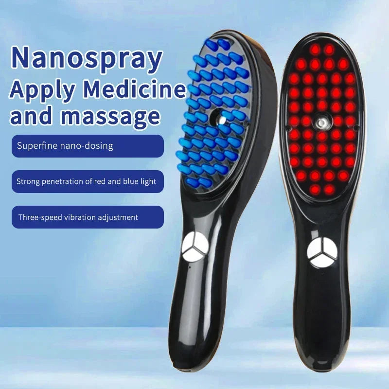 Electric Massage Comb Microcurrent Head Scalp Massager Anti Hair Loss Physiotherapy Apparatus Red and Blue Light Nourishing Care