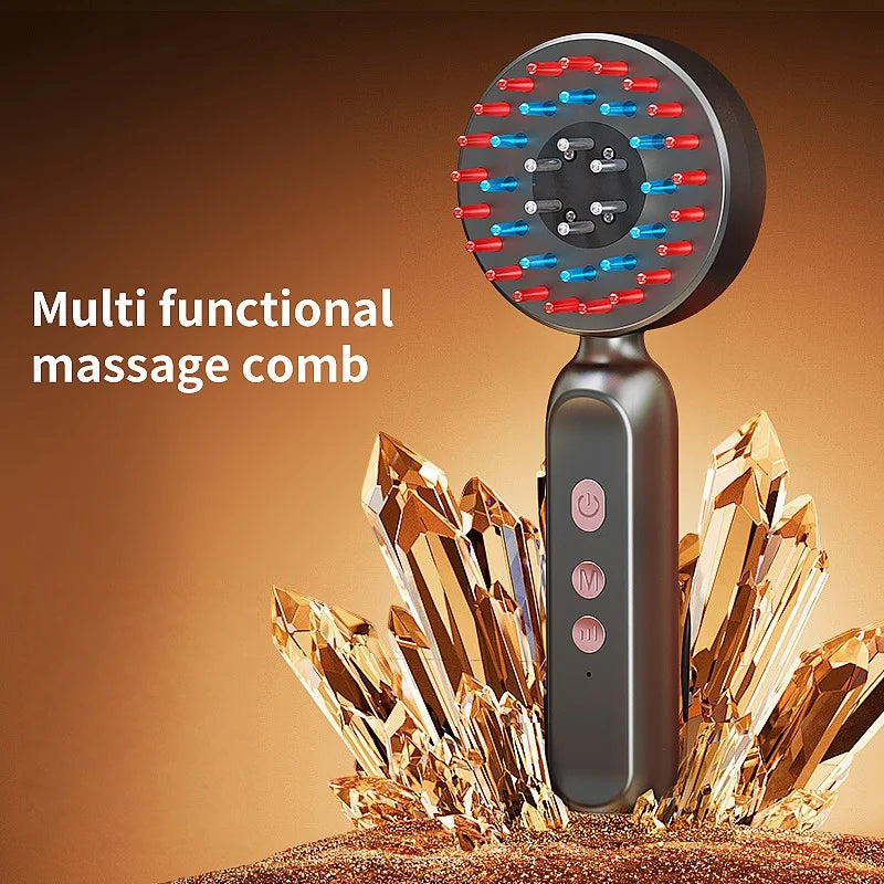 Electric hair growing comb, with red light meter, acupoint scalp massager, anti-hair loss hair care oil application comb