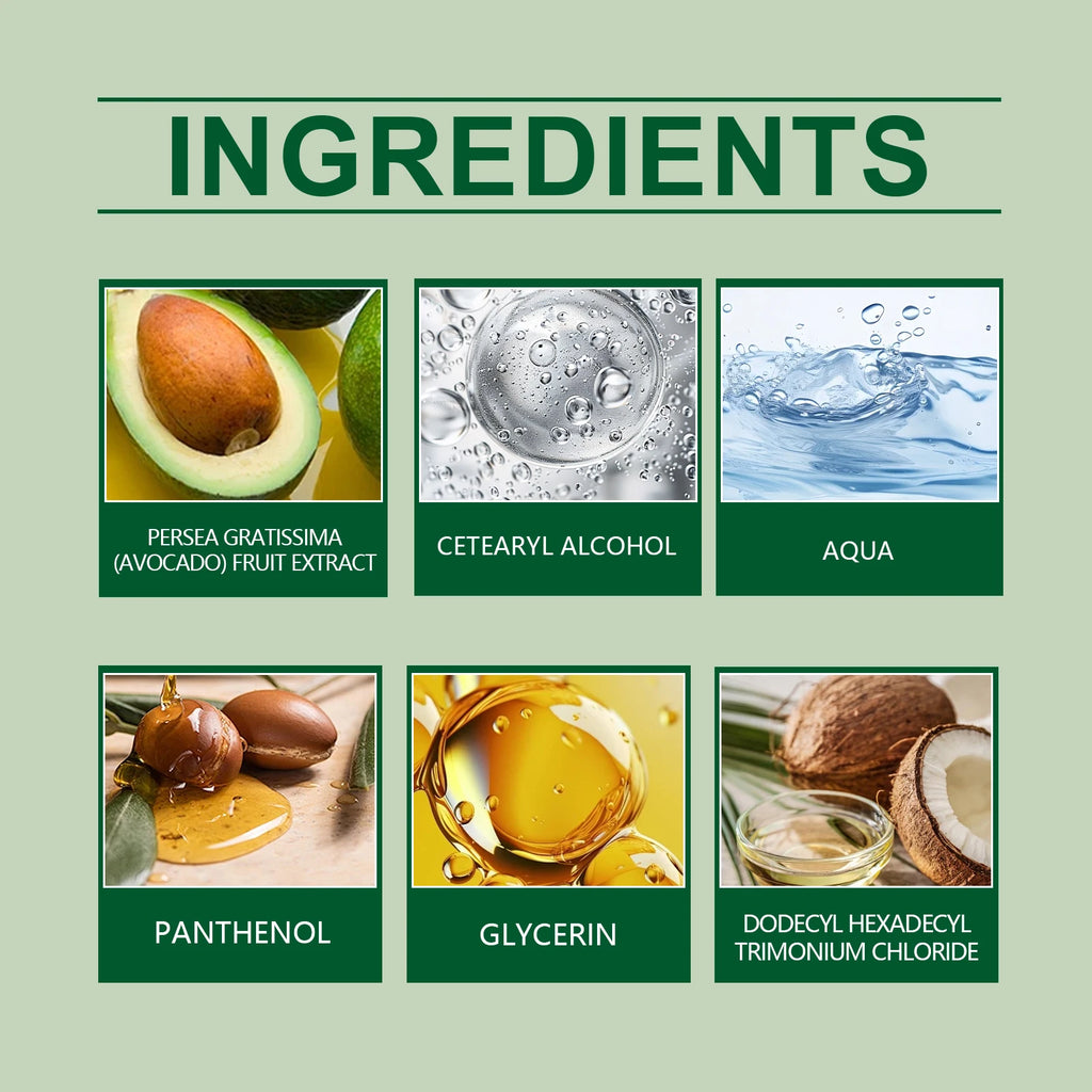 OUHOE Avocado Oil Hair Mask Moisturizing Hydrating Nourishes Dry Frizzy Hair Smooth Shiny Treatment Natural Hair Care All Hair