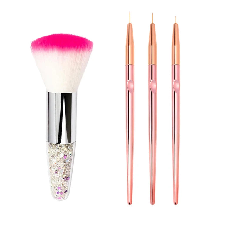 Nail Art Brush Set Gradient Line Painting Dotting Pen Kit Acrylic Handle Gel Polish Crystal Brushes Salon Nails Manicure Tools