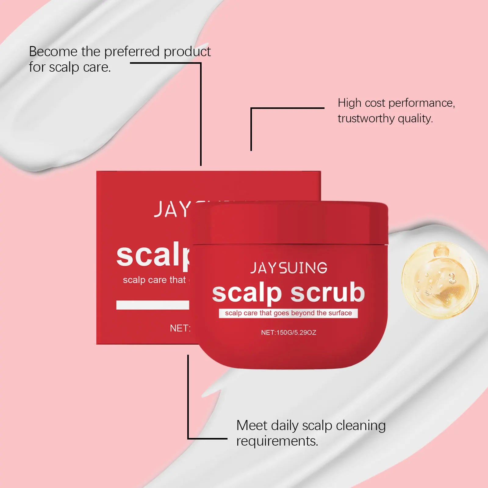 Scalp Scrub Shampoo Exfoliating Deep Cleansing Clarifying Repair Hair Roots Oil Control Nourishing Strengthening for Dry Damaged