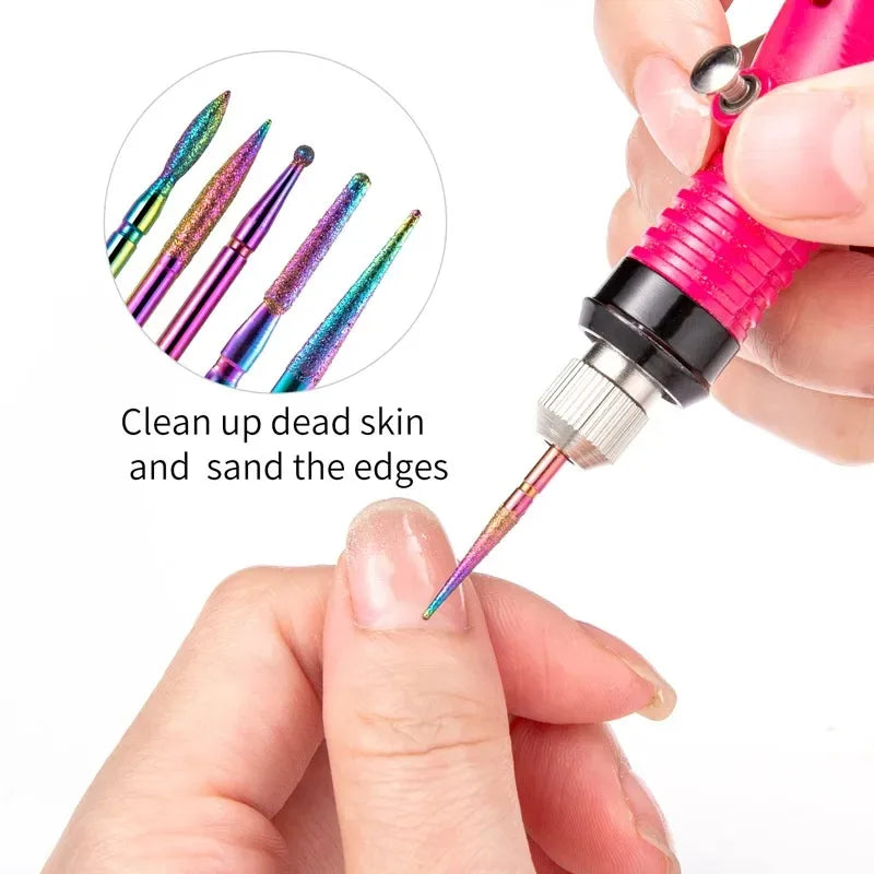 30Pcs Nail Drill Bits Ceramic Diamond Cuticle Efile