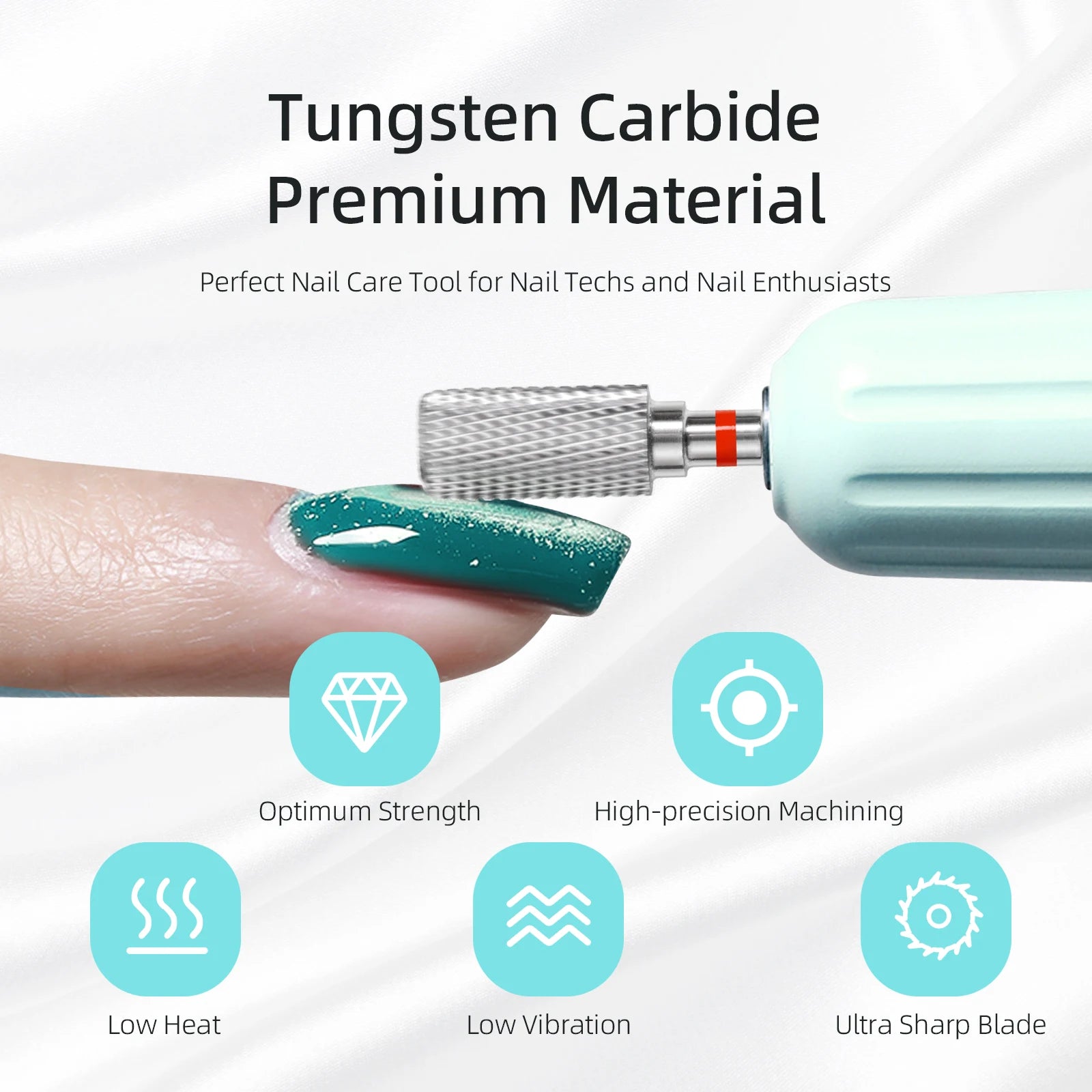 13mm Barrel Carbide Nail Drill Bits Dust Proof Nail Bit 3/32 Right-handed Electric Manicure Efile Remove Acrylic Gel Tool